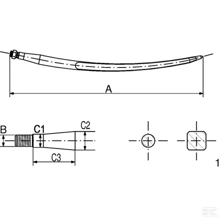 Greppinne till Frontlastare 1100mm Kona 1 - Nya Truckgafflar - 5193221152S - 2